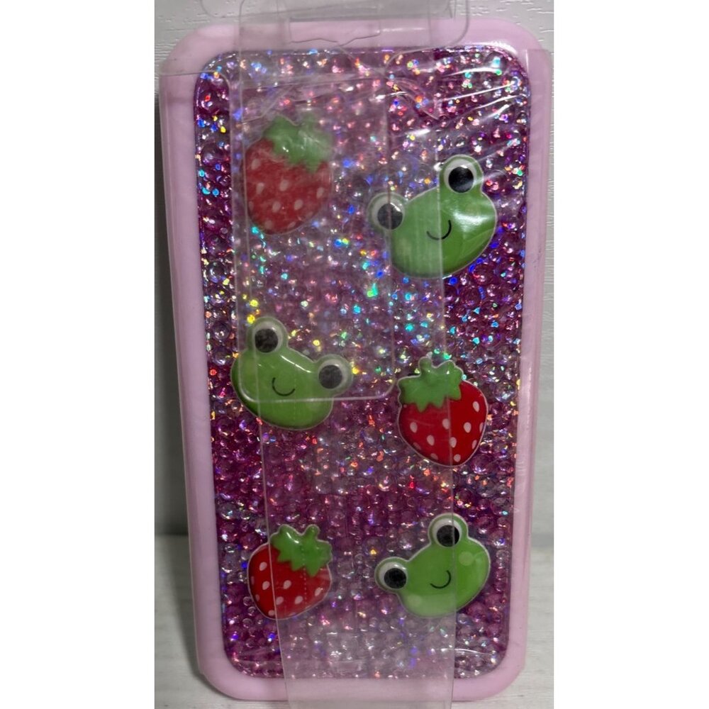 Claires Eyeshadow Lip Gloss Palette Frog Design Glitter Strawberry Flavor Purple